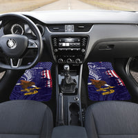 American Samoa Mix US Car Mats Flag Day Grunge Style LT7 Set 2pcs - Front Blue - Polynesian Pride