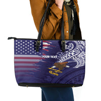 American Samoa Mix US Leather Tote Bag Flag Day Grunge Style LT7 - Polynesian Pride