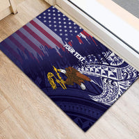 American Samoa Mix US Rubber Doormat Flag Day Grunge Style LT7 - Polynesian Pride
