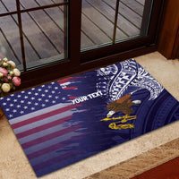 American Samoa Mix US Rubber Doormat Flag Day Grunge Style LT7 - Polynesian Pride