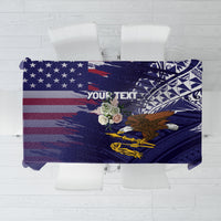 American Samoa Mix US Tablecloth Flag Day Grunge Style LT7 Blue - Polynesian Pride
