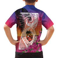 Guam Chamorro Family Matching Puletasi and Hawaiian Shirt Artsy Latte Stone