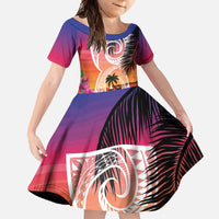 Guam Chamorro Family Matching Short Sleeve Bodycon Dress and Hawaiian Shirt Artsy Latte Stone