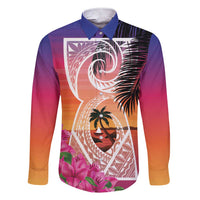 Guam Chamorro Family Matching Short Sleeve Bodycon Dress and Hawaiian Shirt Artsy Latte Stone