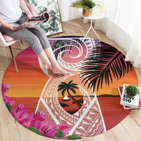 Guam Chamorro Round Carpet Artsy Latte Stone