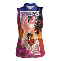 Guam Chamorro Women Sleeveless Polo Shirt Artsy Latte Stone LT7 Female Art - Polynesian Pride