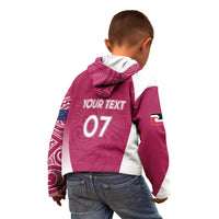 Personalised New Zealand Rugby Kid Hoodie Aotearoa Champions - Pink Version