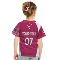 Personalised New Zealand Rugby Kid T Shirt Aotearoa Champions - Pink Version