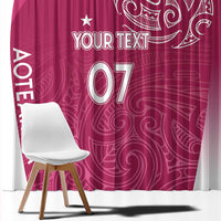 Personalised New Zealand Rugby Window Curtain Aotearoa Champions - Pink Version