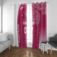 Personalised New Zealand Rugby Window Curtain Aotearoa Champions - Pink Version