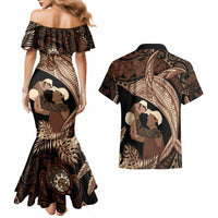 Father's Day Polynesian Pattern Couples Matching Mermaid Dress and Hawaiian Shirt Tropical Humpback Whale LT7 - Polynesian Pride