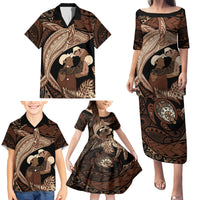 Father's Day Polynesian Pattern Family Matching Puletasi and Hawaiian Shirt Tropical Humpback Whale LT7 - Polynesian Pride