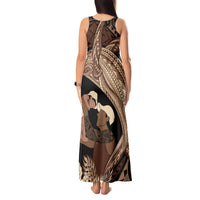 Father's Day Polynesian Pattern Tank Maxi Dress Tropical Humpback Whale LT7 - Polynesian Pride