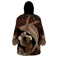 Father's Day Polynesian Pattern Wearable Blanket Hoodie Tropical Humpback Whale LT7 - Polynesian Pride