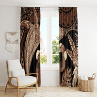 Father's Day Polynesian Pattern Window Curtain Tropical Humpback Whale LT7 - Polynesian Pride