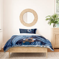 Father's Day Polynesian Pattern Bedding Set Tropical Humpback Whale - Navy LT7 - Polynesian Pride