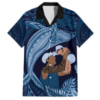 Father's Day Polynesian Pattern Hawaiian Shirt Tropical Humpback Whale - Navy LT7 Navy Blue - Polynesian Pride