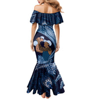 Father's Day Polynesian Pattern Mermaid Dress Tropical Humpback Whale - Navy LT7 - Polynesian Pride
