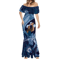 Father's Day Polynesian Pattern Mermaid Dress Tropical Humpback Whale - Navy LT7 - Polynesian Pride