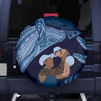 Father's Day Polynesian Pattern Spare Tire Cover Tropical Humpback Whale - Navy LT7 - Polynesian Pride