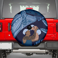 Father's Day Polynesian Pattern Spare Tire Cover Tropical Humpback Whale - Navy LT7 - Polynesian Pride