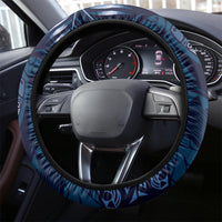 Father's Day Polynesian Pattern Steering Wheel Cover Tropical Humpback Whale - Navy LT7 - Polynesian Pride