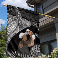 Father's Day Polynesian Pattern Garden Flag Tropical Humpback Whale - Black LT7 - Polynesian Pride
