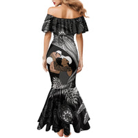 Father's Day Polynesian Pattern Mermaid Dress Tropical Humpback Whale - Black LT7 - Polynesian Pride