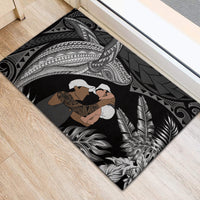 Father's Day Polynesian Pattern Rubber Doormat Tropical Humpback Whale - Black LT7 - Polynesian Pride