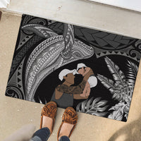 Father's Day Polynesian Pattern Rubber Doormat Tropical Humpback Whale - Black LT7 - Polynesian Pride