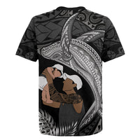 Father's Day Polynesian Pattern Rugby Jersey Tropical Humpback Whale - Black LT7 - Polynesian Pride