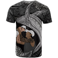Father's Day Polynesian Pattern T Shirt Tropical Humpback Whale - Black
