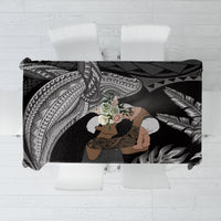 Father's Day Polynesian Pattern Tablecloth Tropical Humpback Whale - Black LT7 Black - Polynesian Pride