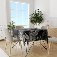 Father's Day Polynesian Pattern Tablecloth Tropical Humpback Whale - Black LT7 - Polynesian Pride