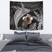 Father's Day Polynesian Pattern Tapestry Tropical Humpback Whale - Black LT7 - Polynesian Pride