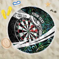 Personalized NZ Darts Beach Blanket Paua Shell Maori Koru Whakairo LT7 One Size 150cm Colorful - Polynesian Pride