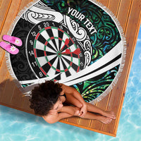 Personalized NZ Darts Beach Blanket Paua Shell Maori Koru Whakairo LT7 - Polynesian Pride