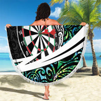Personalized NZ Darts Beach Blanket Paua Shell Maori Koru Whakairo LT7 - Polynesian Pride