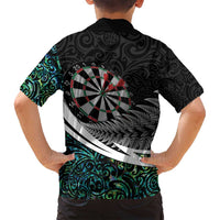 Personalized NZ Darts Family Matching Puletasi and Hawaiian Shirt Paua Shell Maori Koru Whakairo LT7 - Polynesian Pride