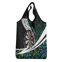 Personalized NZ Darts Grocery Bag Paua Shell Maori Koru Whakairo LT7 - Polynesian Pride