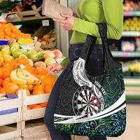 Personalized NZ Darts Grocery Bag Paua Shell Maori Koru Whakairo LT7 - Polynesian Pride