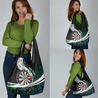 Personalized NZ Darts Grocery Bag Paua Shell Maori Koru Whakairo LT7 - Polynesian Pride