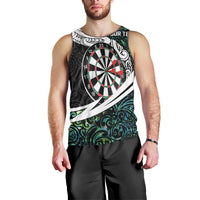 Personalized NZ Darts Men Tank Top Paua Shell Maori Koru Whakairo LT7 - Polynesian Pride