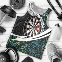 Personalized NZ Darts Men Tank Top Paua Shell Maori Koru Whakairo LT7 - Polynesian Pride