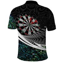 Personalized NZ Darts Polo Shirt Paua Shell Maori Koru Whakairo - Polynesian Pride