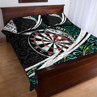 Personalized NZ Darts Quilt Bed Set Paua Shell Maori Koru Whakairo - Polynesian Pride