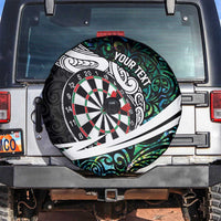 Personalized NZ Darts Spare Tire Cover Paua Shell Maori Koru Whakairo - Polynesian Pride