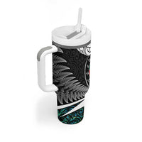 Personalized NZ Darts Tumbler With Handle Paua Shell Maori Koru Whakairo LT7 - Polynesian Pride