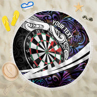 Personalized NZ Darts Beach Blanket Paua Shell Maori Koru Whakairo - Purple LT7 One Size 150cm Purple - Polynesian Pride