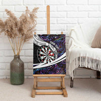 Personalized NZ Darts Canvas Wall Art Paua Shell Maori Koru Whakairo - Purple LT7 - Polynesian Pride